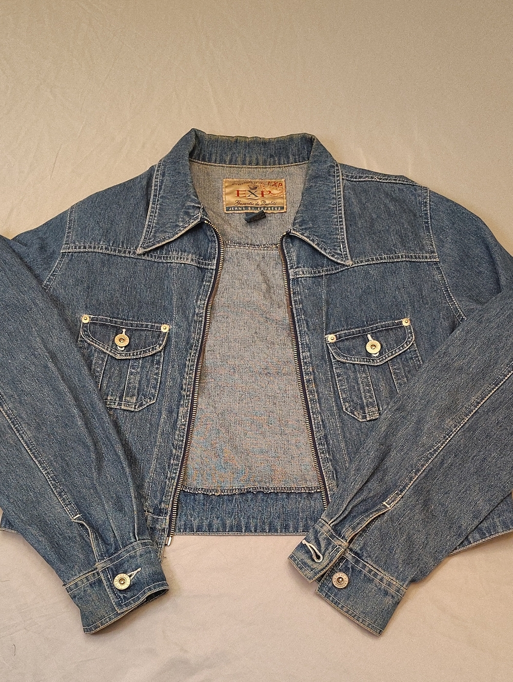 Express Blue Denim Zip-Up Jacket